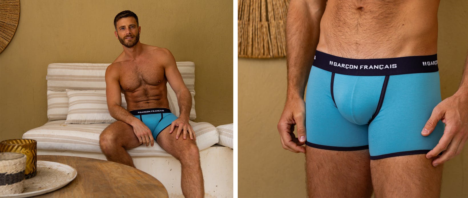 boxer classique turquoise