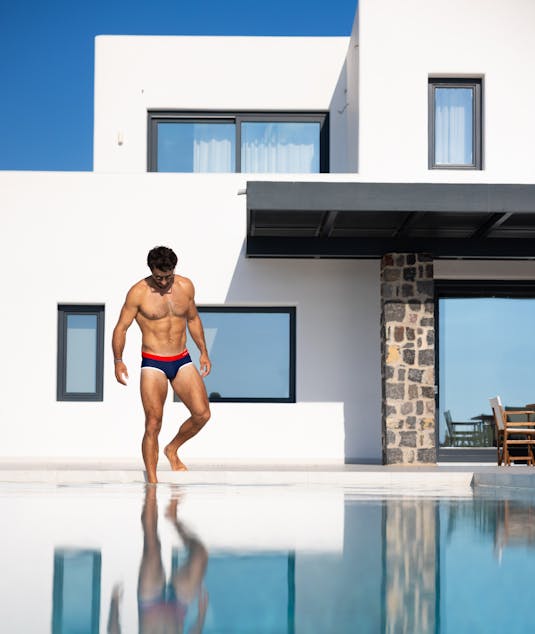 Slip de bain tricolore
