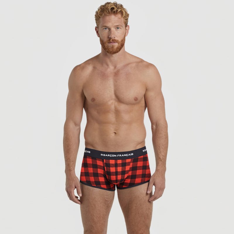 Bóxer corto Leñador rojo