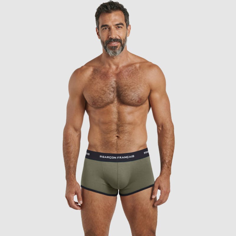 Boxer court kaki clair