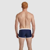 Boxer de bain bleu & blanc - broderie
