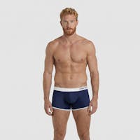 Boxer de bain bleu & blanc - broderie