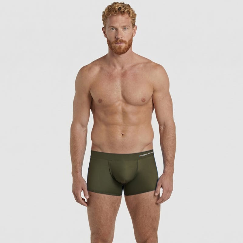 Boxer de bain kaki - broderie