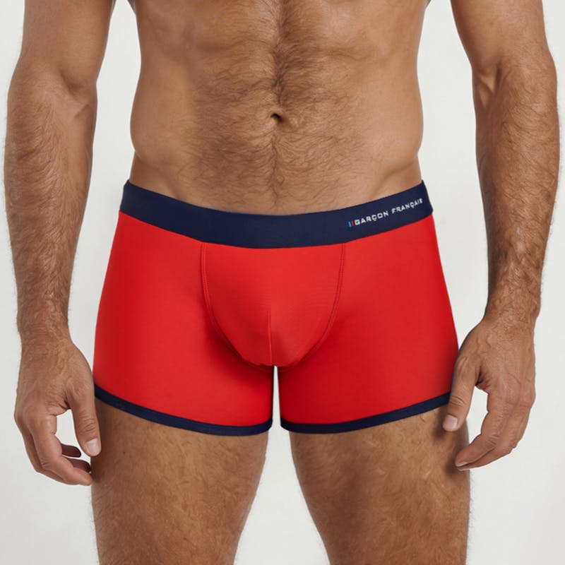 Boxer de bain rouge - broderie