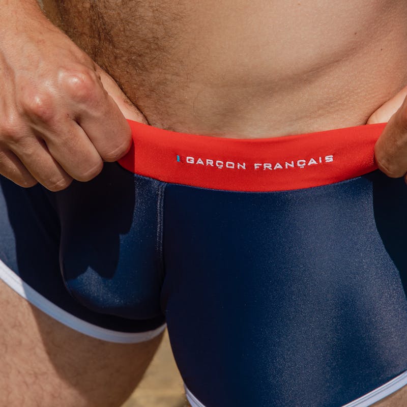 Boxer de bain tricolore - broderie