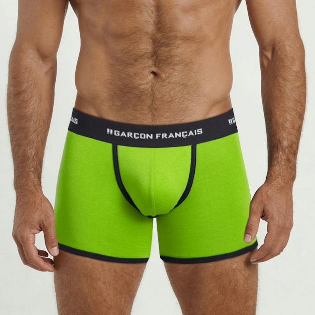 Men's green cotton boxer - Garçon Français - made in France