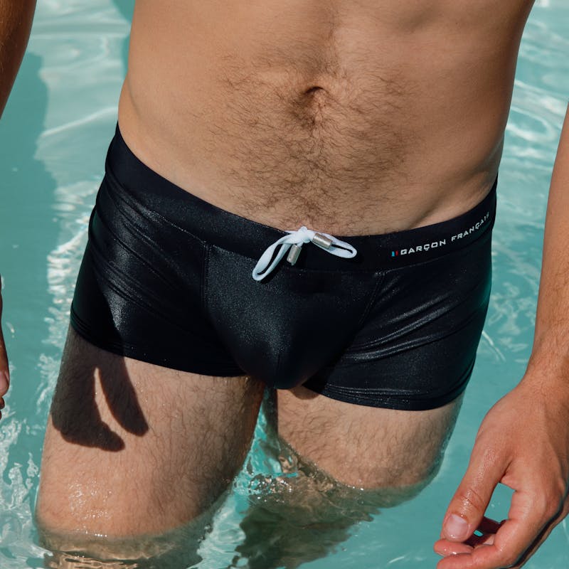 Boxer de bain noir - broderie