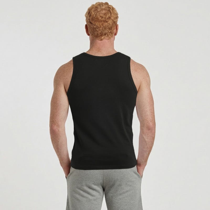 Lot De 5 Débardeurs Homme Coton - Tank Top Sport Été Côtelé Noir Et Blanc