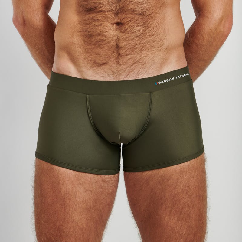 Bóxer de baño caqui - bordado