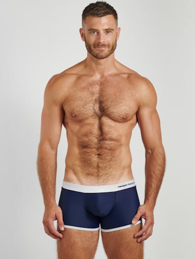 Blue & white swim trunk - embroidery