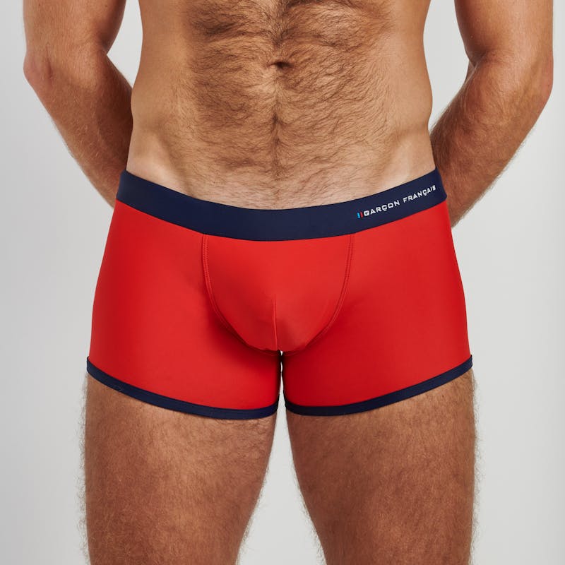 Red swim trunk - embroidery