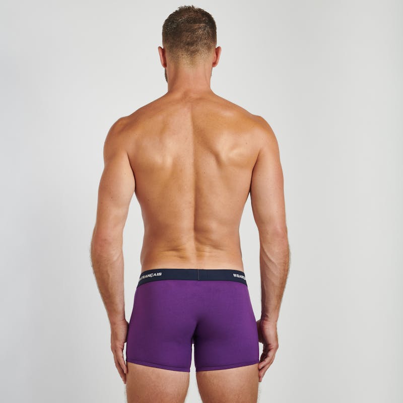 Men's purple cotton low-rise boxers - Garcon Français