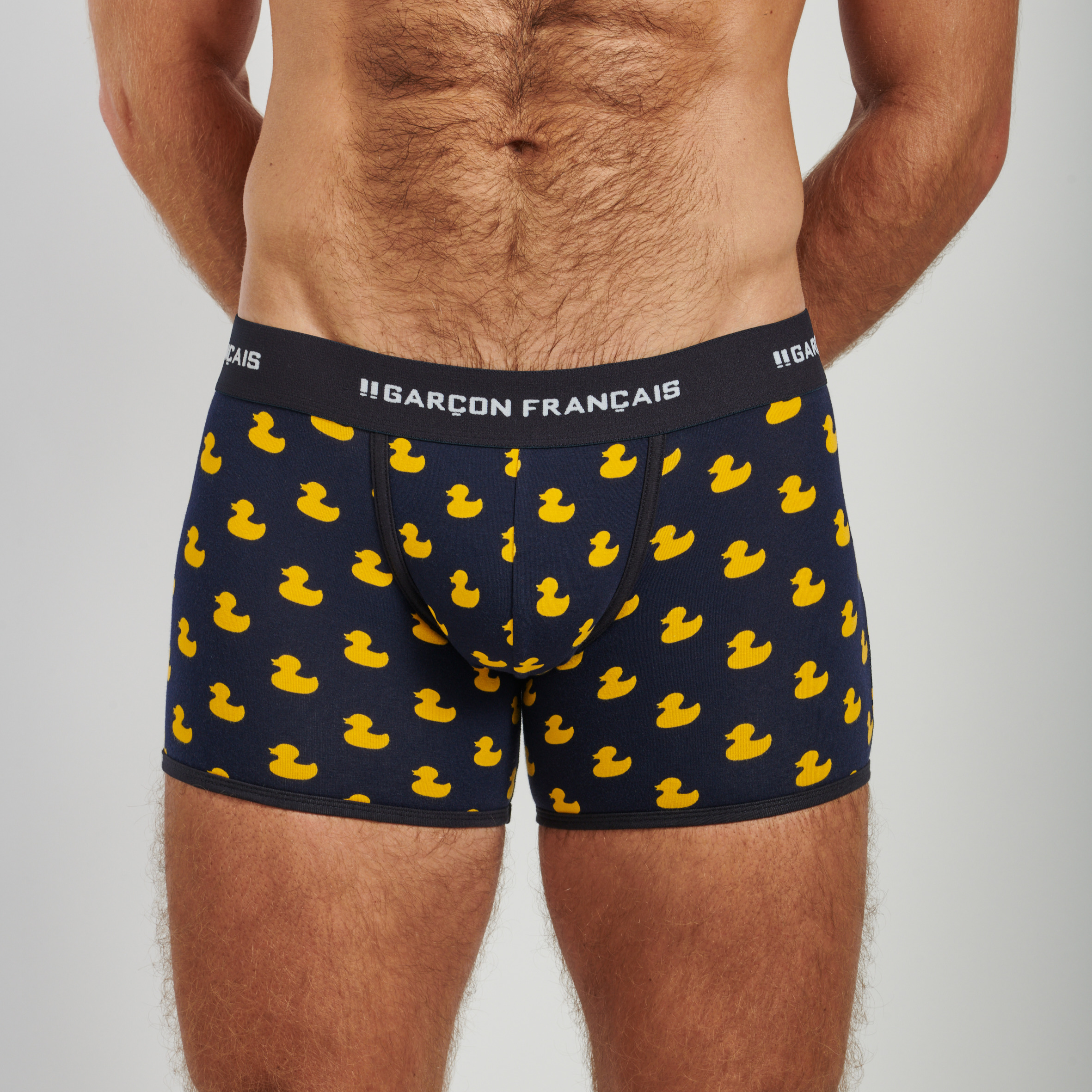 Men s long blue boxers with ducks low waist underpants tailored fit