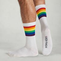 Chaussettes blanches arc-en-ciel