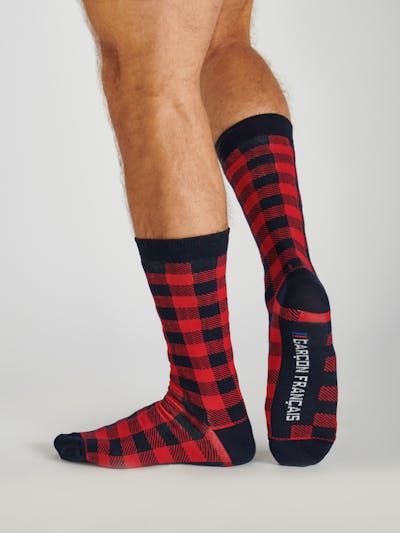 Red Lumberjack city socks