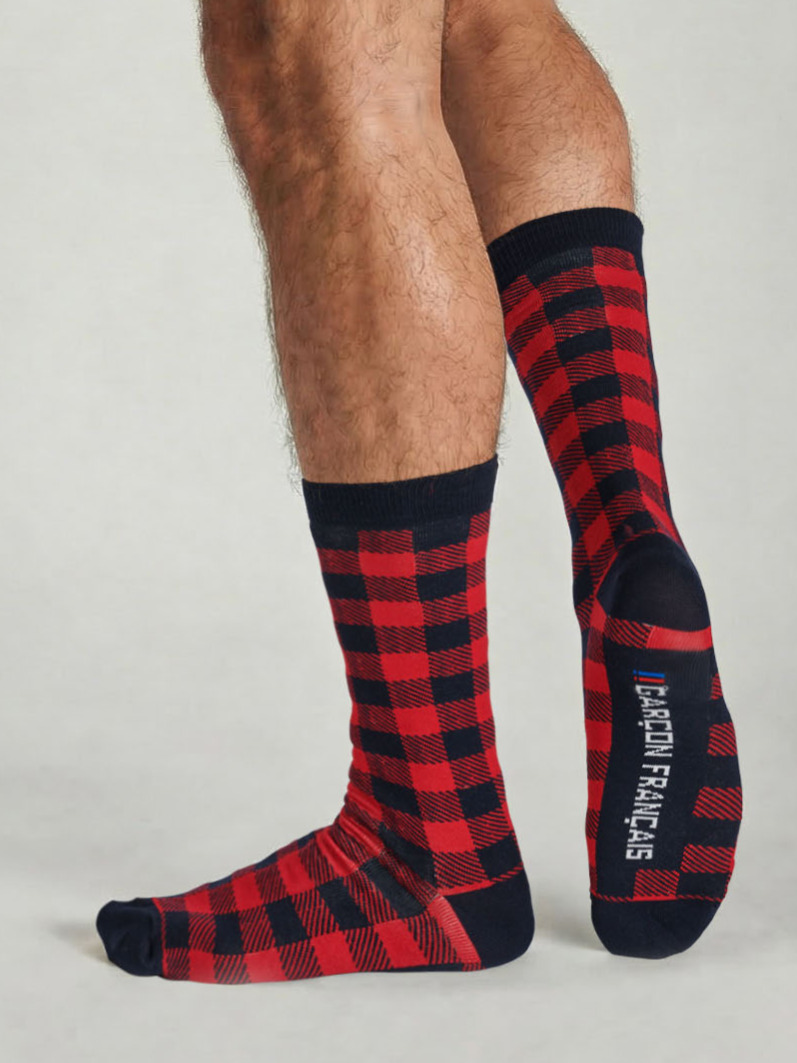 Red Lumberjack city socks