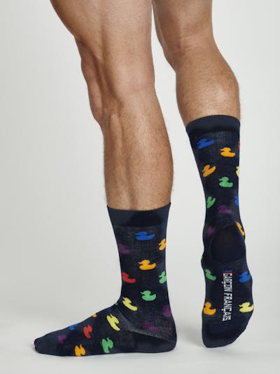 Rainbow duck socks