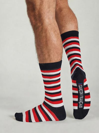 Chaussettes rayures tricolores