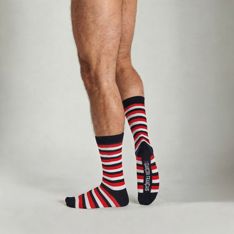 Chaussettes rayures tricolores