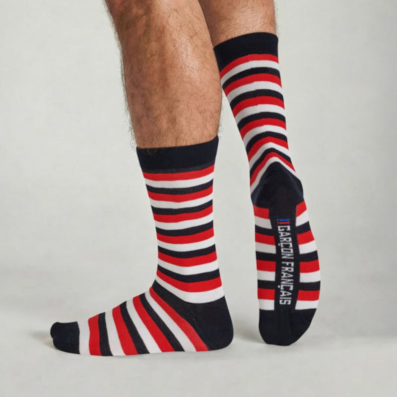 Chaussettes rayures tricolores