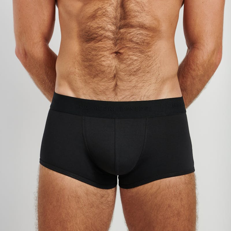 Bóxer negro puro hombre talle bajo algodón Garçon Français