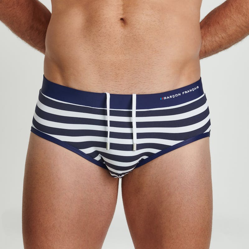 Slip de bain Marinière - broderie