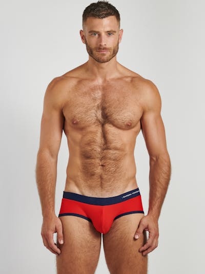 Red swim brief - embroidery