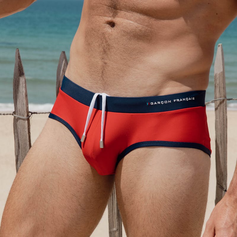 Slip de baño rojo - bordado