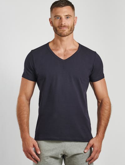 Blue t-shirt V-neck - Essential
