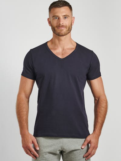 Blue t-shirt V-neck - Essential