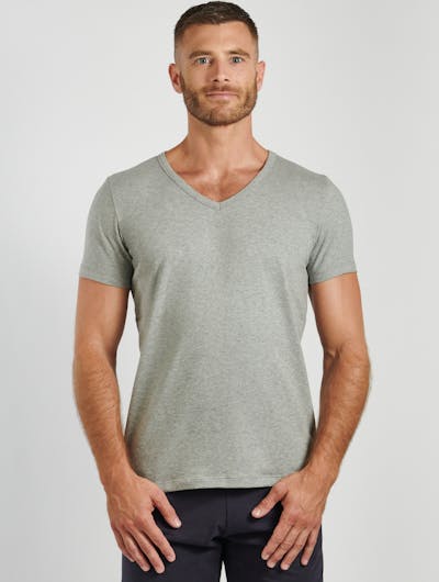 Grey t-shirt V-neck - Essential