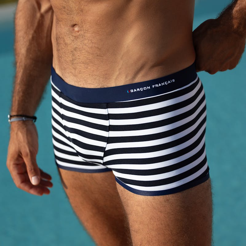 Boxer de bain Marinière - broderie