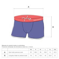 Boxer de bain bleu & blanc - broderie