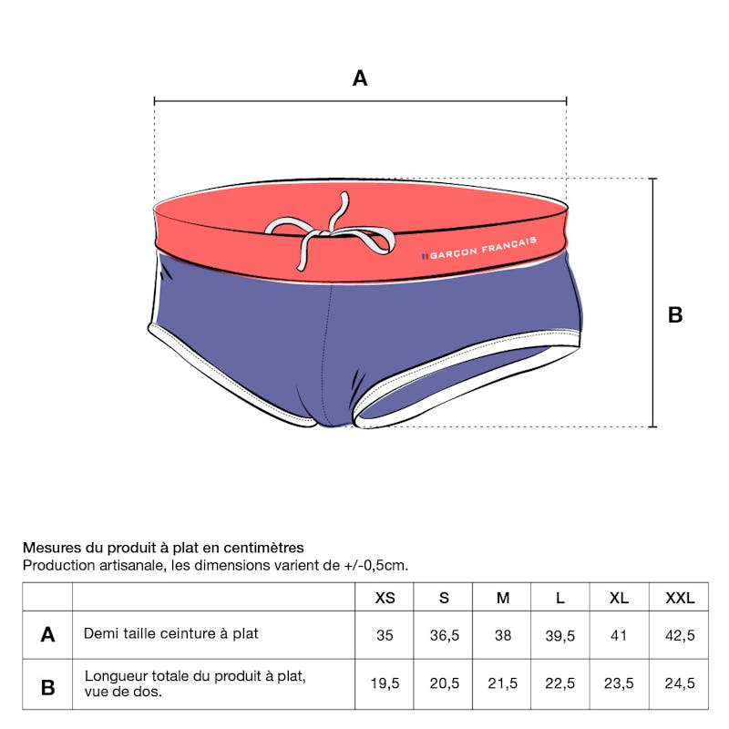 Slip de bain kaki - broderie