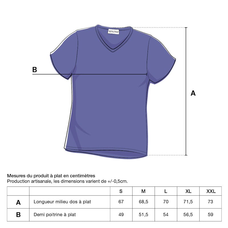 T-shirt bleu col V - Indispensable