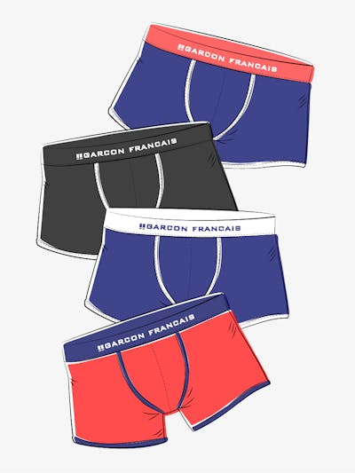 Pack de quatre boxers longs au choix