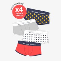 Lote de 4 bóxers cortos "sorpresa"