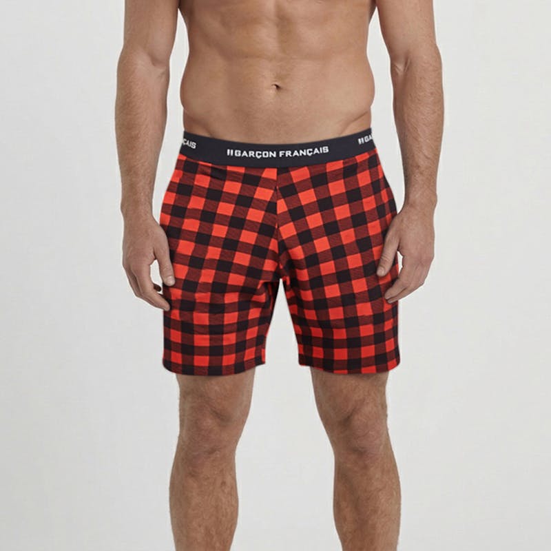 Red Lumberjack short pyjama bottom