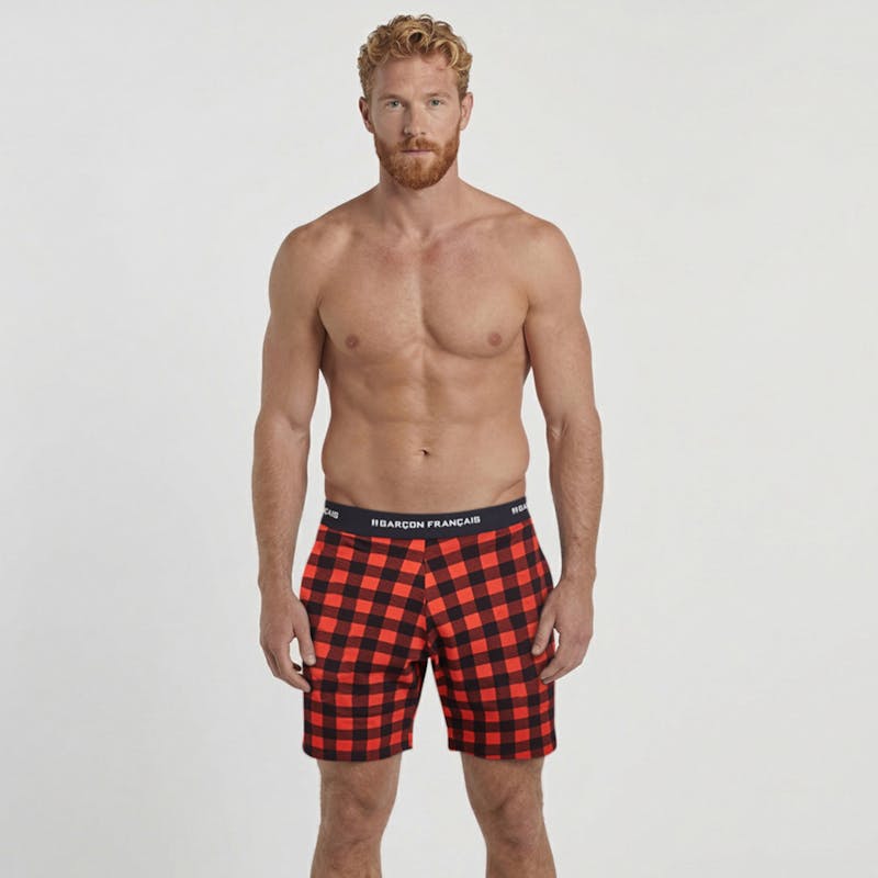 Red Lumberjack short pyjama bottom