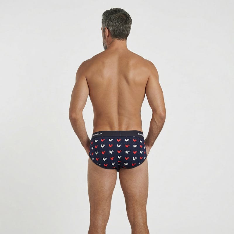Slip coqs tricolores