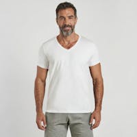 T-shirt blanc col V - Indispensable