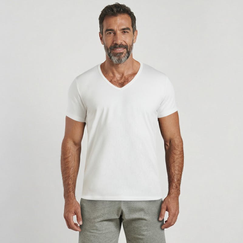 T-shirt blanc col V - Indispensable