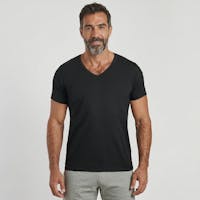 T-shirt noir col V - Indispensable