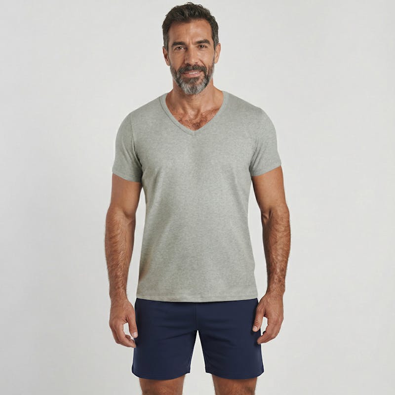 Grey t-shirt V-neck - Essential