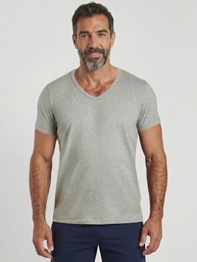 T-shirt gris col V - Indispensable