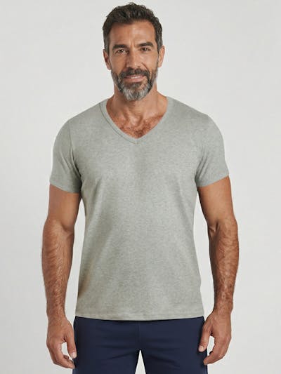 T-shirt gris col V - Indispensable